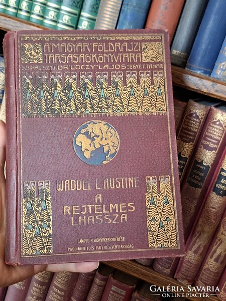 1910szép ritka WADELL L. AUSTINE: A REJTELMES LHASSZA-3 térkép!  MAGYAR FÖLDRAJZI TÁRSASÁG KÖNYVTÁRA