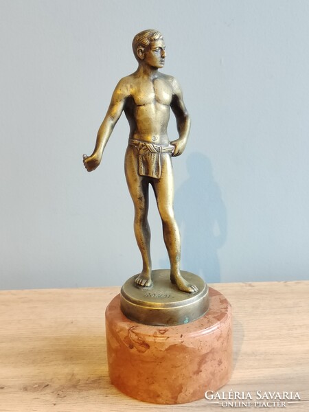 Antique Art Deco Bronze Athlete with Rónai Marking