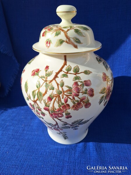 Zsolnay Cherry Blossom Patterned Lidded Vase