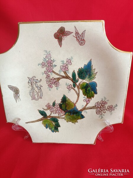 Hollóházi Mihály Art Nouveau painted plate (1880-1890)