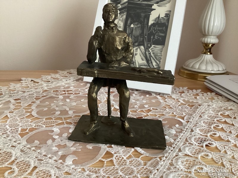 Bronzed iron statue.