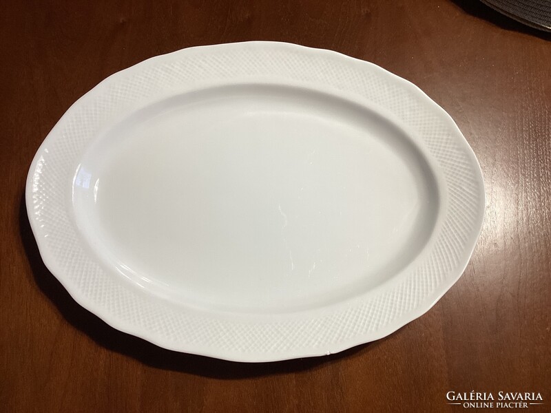 Hollóházi white oval roasting dish