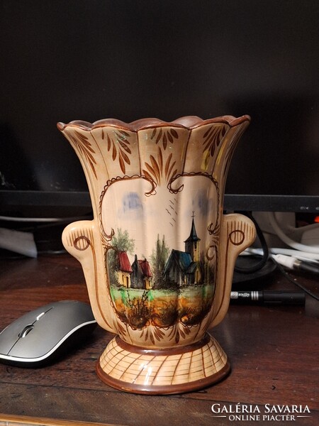 XVIII Century FRENCH HAND-PAINTED LANDSCAPE PASTEL VASE AT A LOW PRICE!
