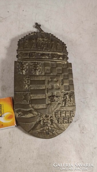 Solid bronze Hungarian crowned coat of arms 621