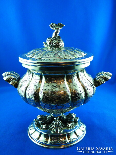 Stunning Antique Silver Caviar Container, Milan, ca. 1930!!!